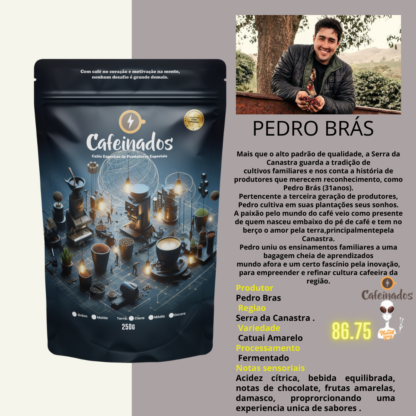 Variedade: Catuai Amarelo Fermentado - Pedro Brás - Café Torrado e Moído - 250g
