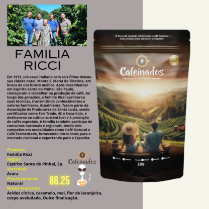 Cafeinados - Família Ricci - Café Torrado em Grãos - 250g