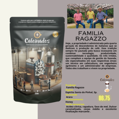 Cafeinados - Família Ragazzo - Café Torrado e Moído - 250g
